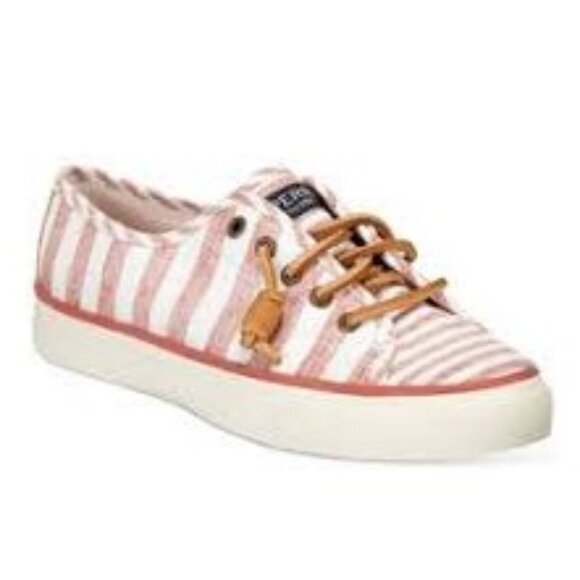 Sperry Women's Shoes Size 8.5 Boat Shoes Red White Striped Seacoast Preppy - Picture 9 of 9